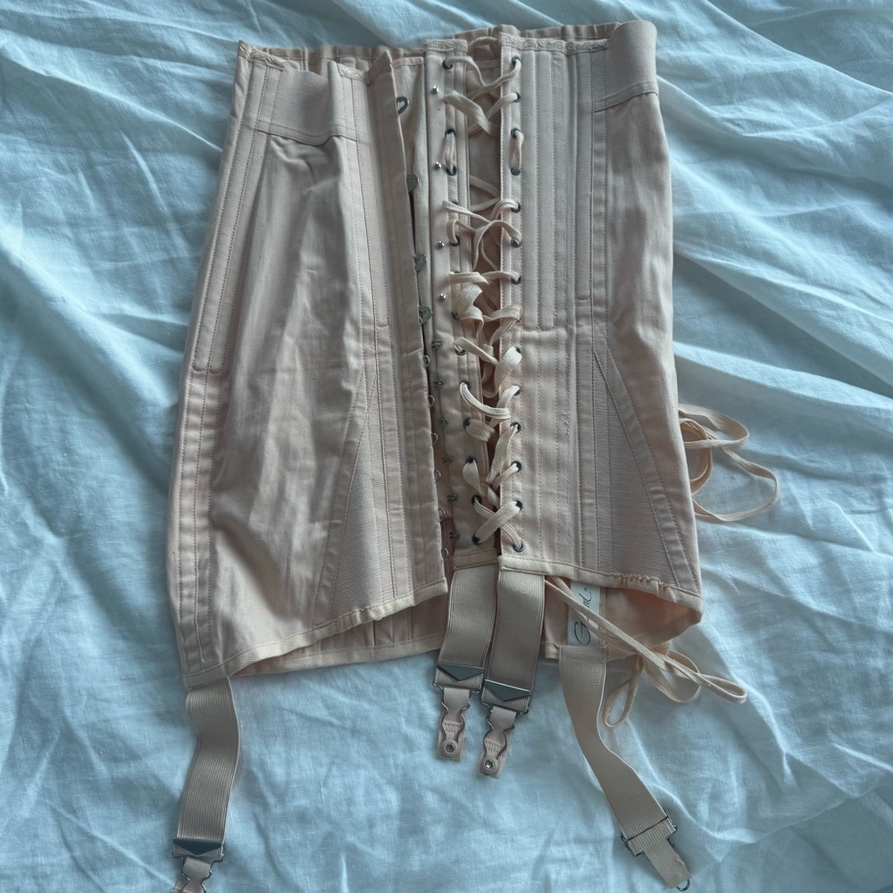 Vintage Gossard Corset Girdle Skirt Peach Pink